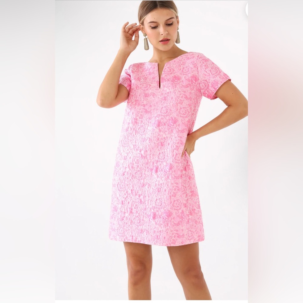 New Abbey Glass Lulus Pink Bubble Jacquard Dress size Small - Picture 3 of 14